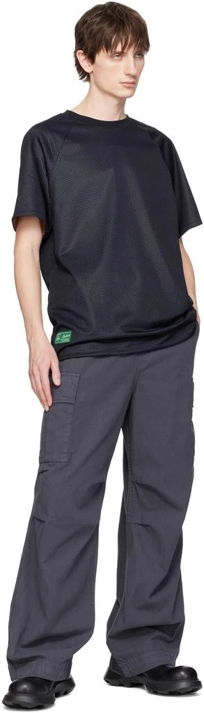 Palmes Blue Herringbone Cargo Pants 4