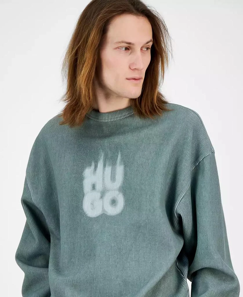Hugo Boss Men's Dinkam Oversized Fit Long Sleeve Ribbed Logo Sweatshirt 3