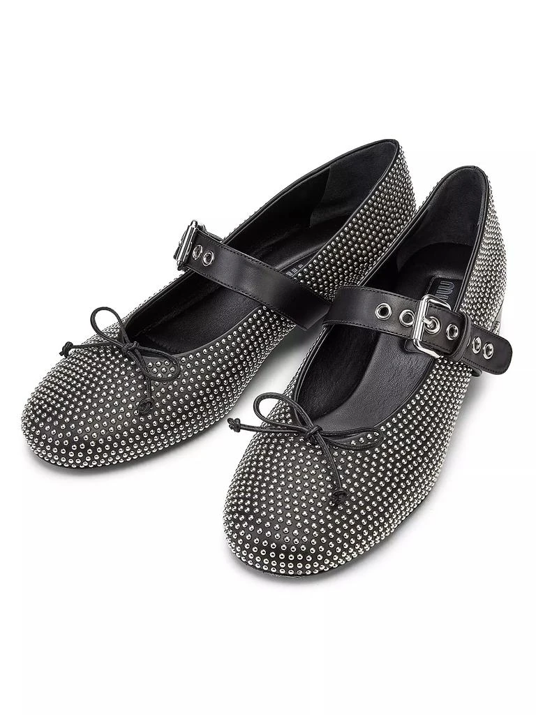 Miu Miu Studded Leather Mary Janes 4
