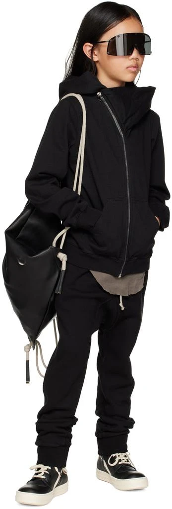 Rick Owens Kids Black Dropped Inseam Sweatpants 4