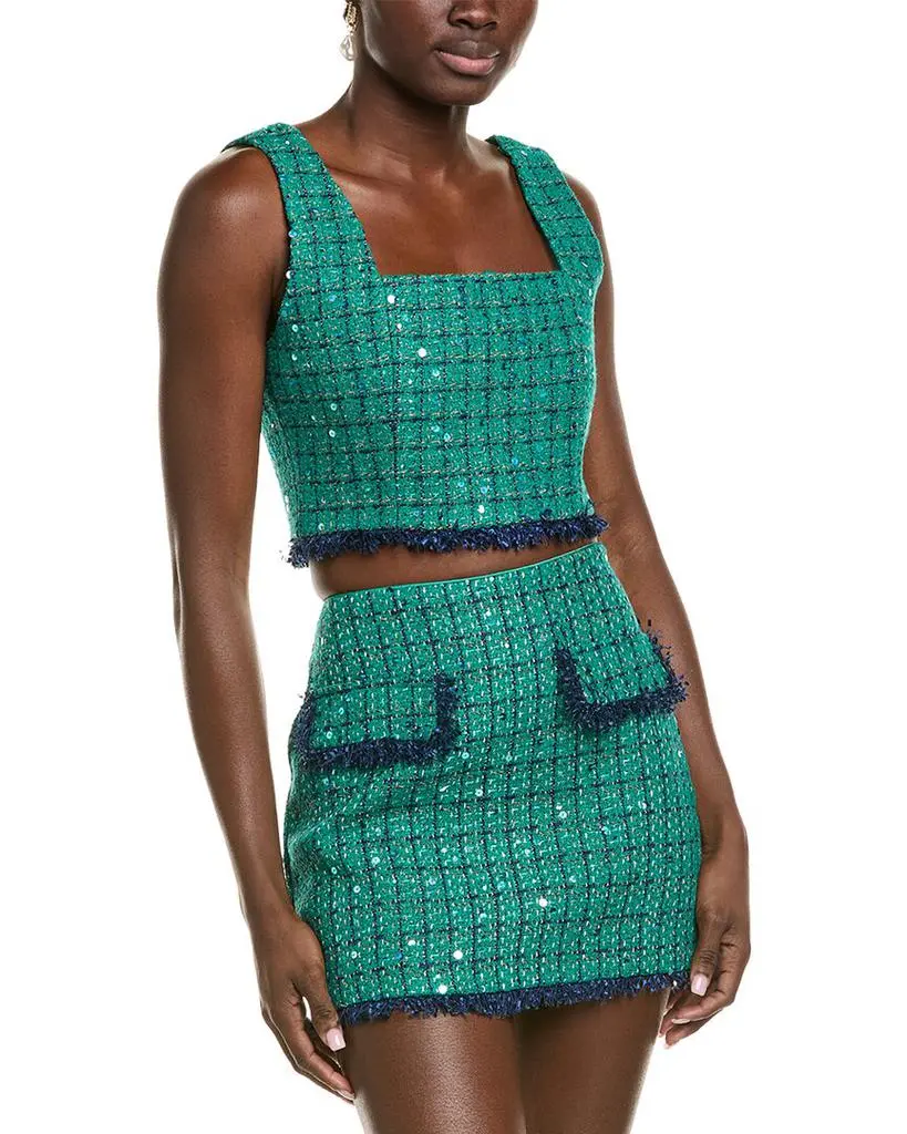 Endless Rose Endless Rose Cropped Tweed Wool-Blend Tank