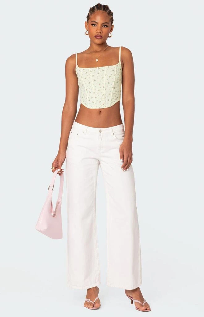 Edikted Rosey Printed Pointelle Corset Top 2