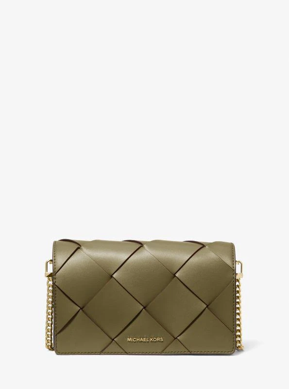Michael Kors Jet Set Medium Woven Leather Crossbody Bag 1