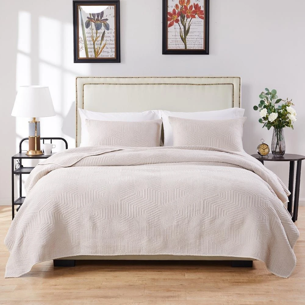 BreeBe Parker Linen Quilt Set 3-Piece Full/Queen