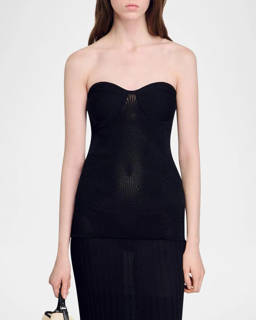 Sandro Pamela Strapless Knit Maxi Dress 4