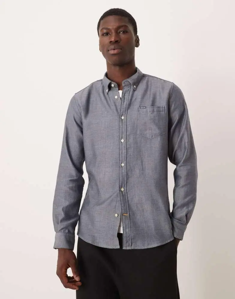Barbour Barbour Buckley tailored herringbone shirt in dark navy - NAVY