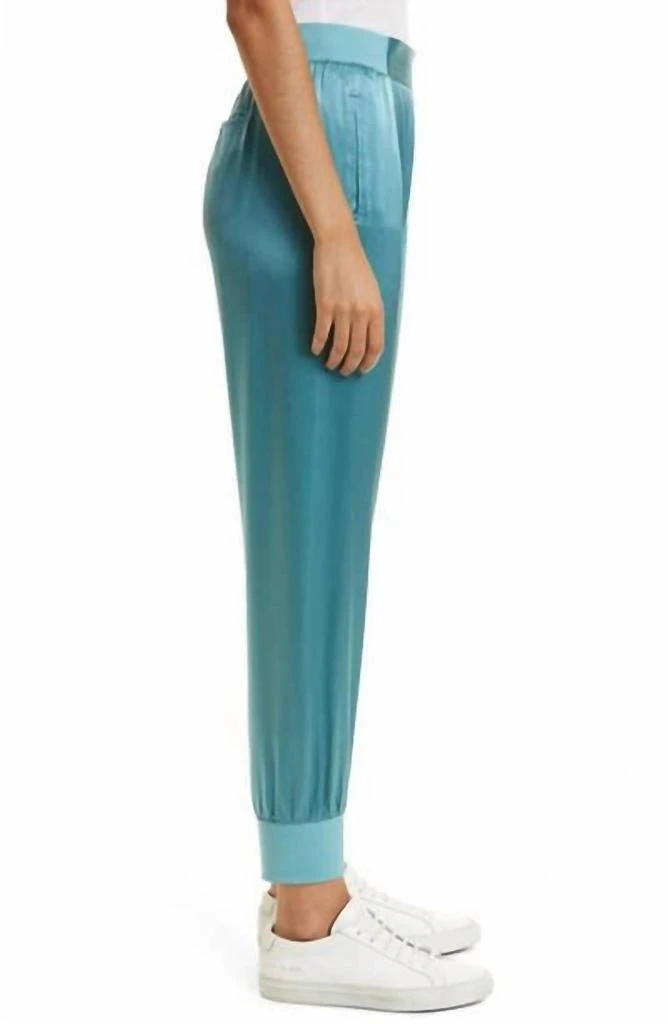 ATM Women's Pleated Front Silk Jogger Pants In Blue 2