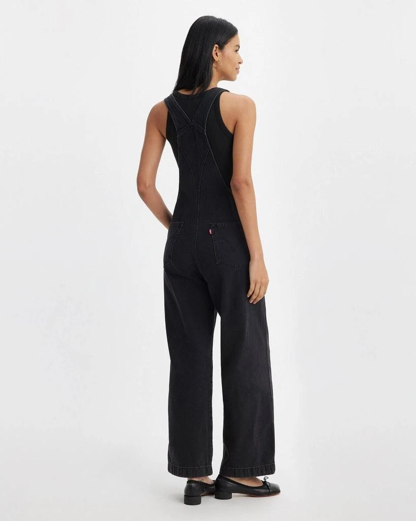 Levi's Apron Overall Women's XS Black Cotton Denim Loose Fit Straight Leg JDM203 2