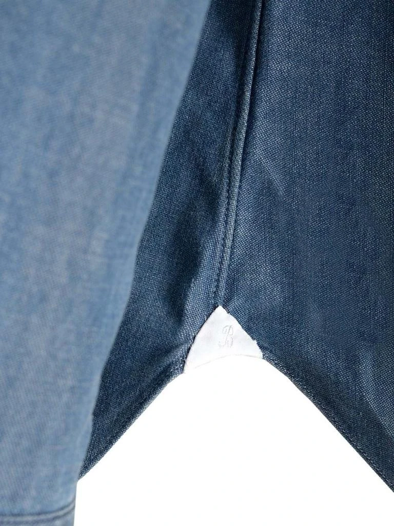 BARBA Barba Chambray Curved Hem Shirt 4