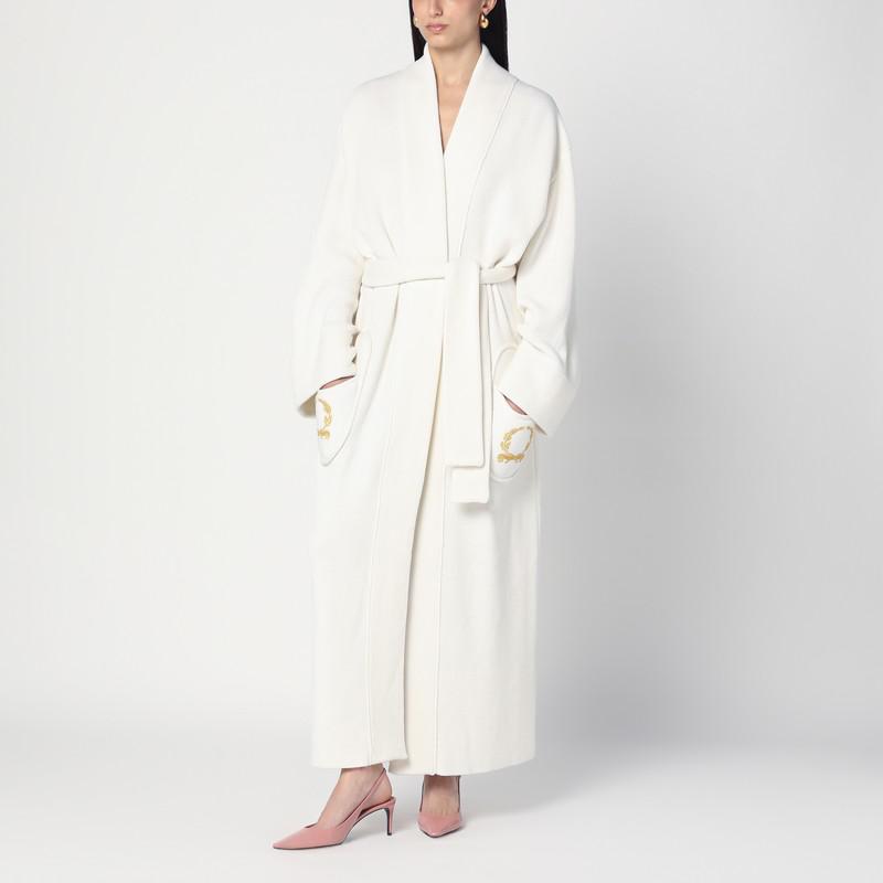 Moschino White maxi cardigan in wool blend