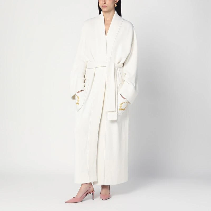 Moschino White maxi cardigan in wool blend 3