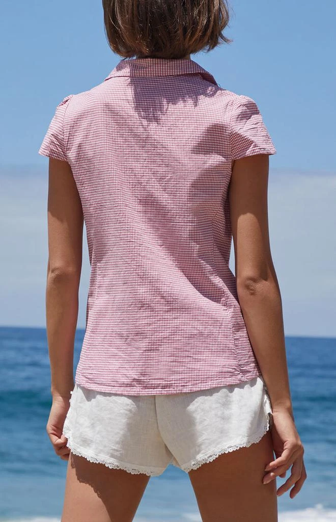 John Galt Red Gingham Rue Collared Top 3