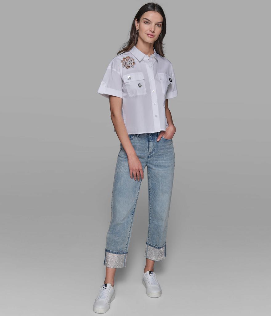 トップス LOIR paris  Shirt Paola 24M Striped rhinestone shirt white / beige For Women | Sandro Paris