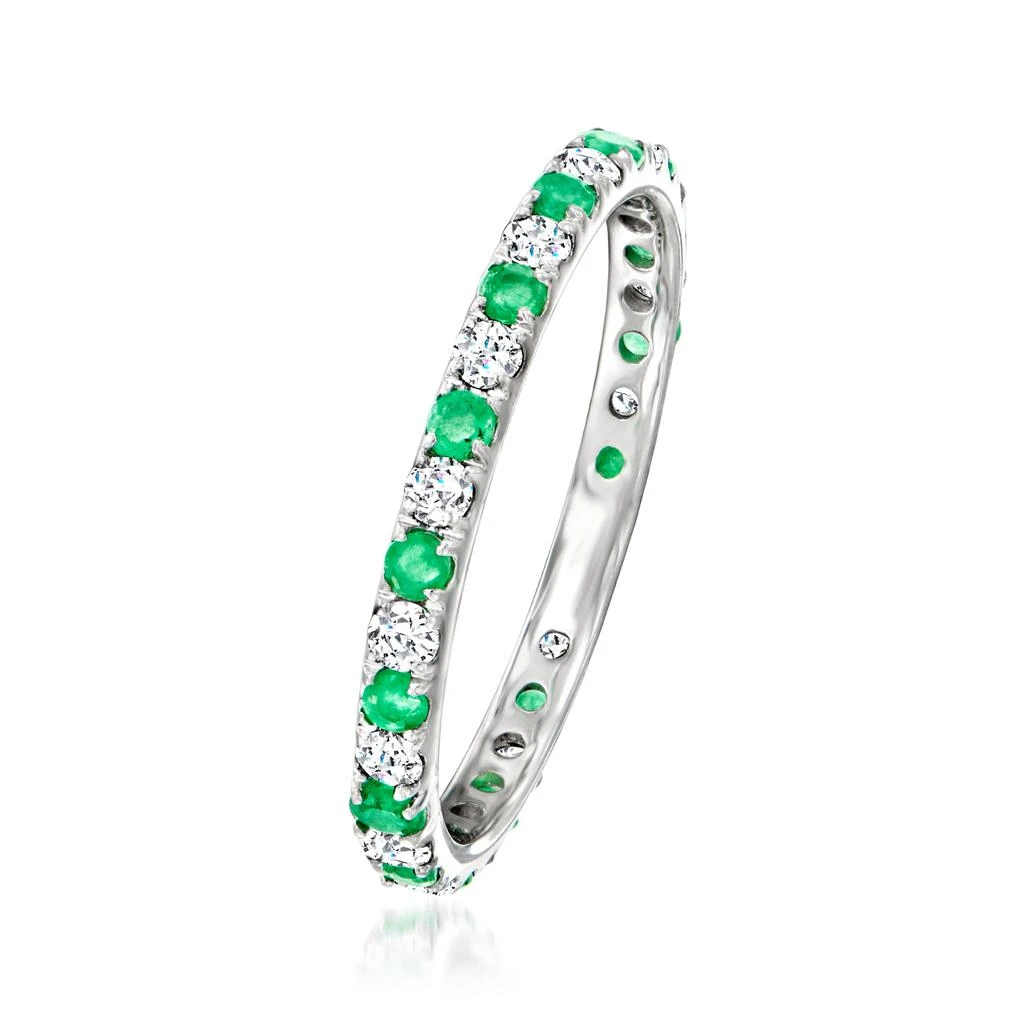 Ross-Simons Ross-Simons Emerald and . Diamond Eternity Band in 14kt White Gold 3