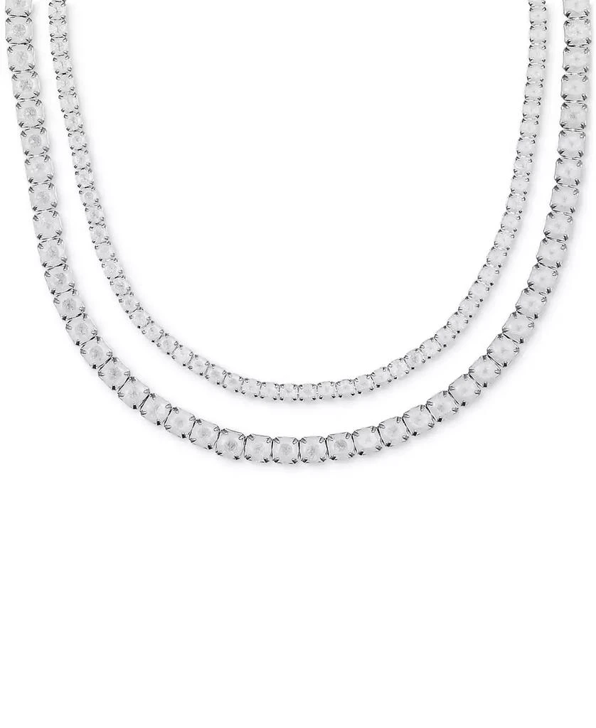 GUESS Silver-Tone Double Crystal Necklace 2