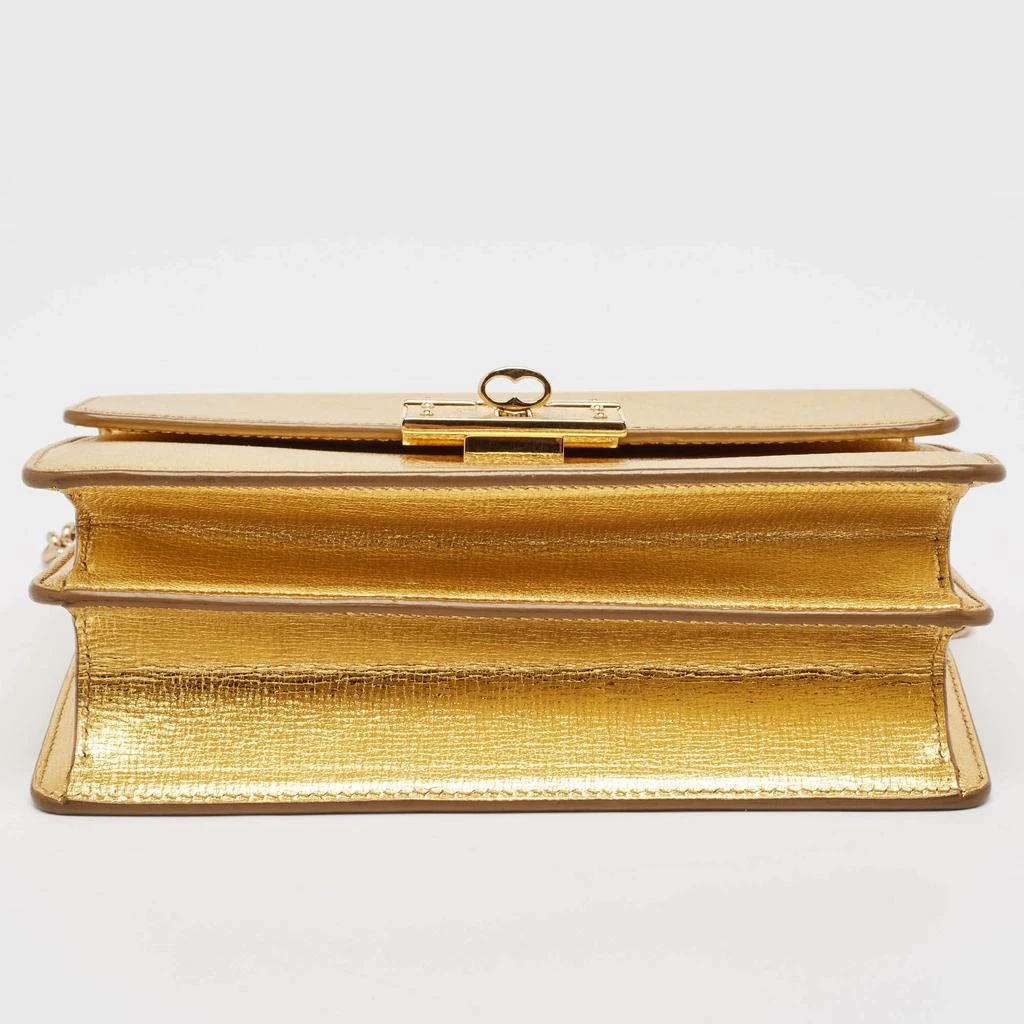 Dolce & Gabbana Dolce & Gabbana Gold Leather Small Rosalia Shoulder Bag 8