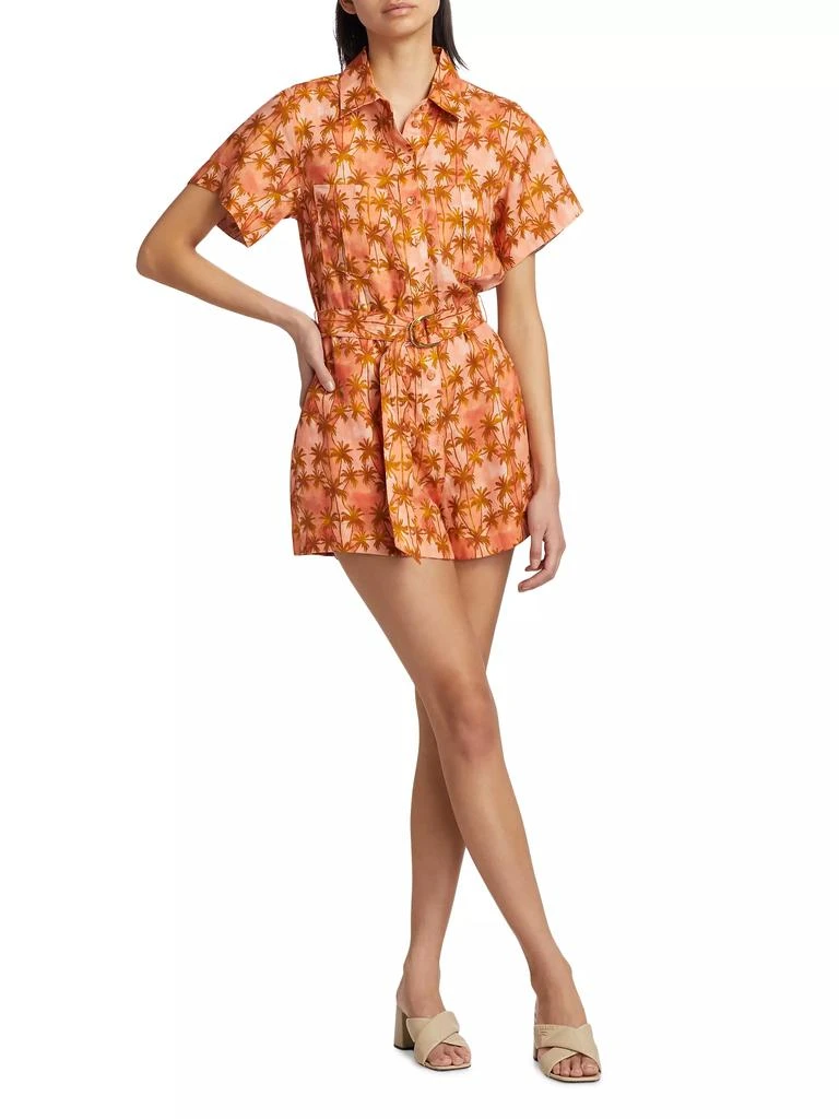 Kivari Leilani Palm Tree Linen Romper 2
