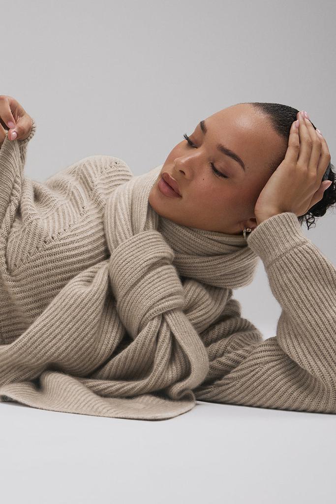 Alo Courchevel Cashmere Scarf - Flax Heather