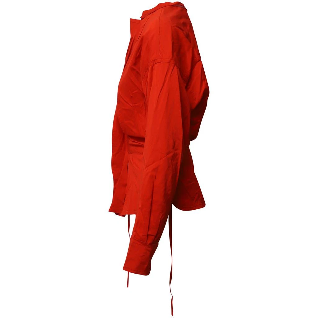 Isabel Marant Dorcey Wrap Blouse in Red Silk 2