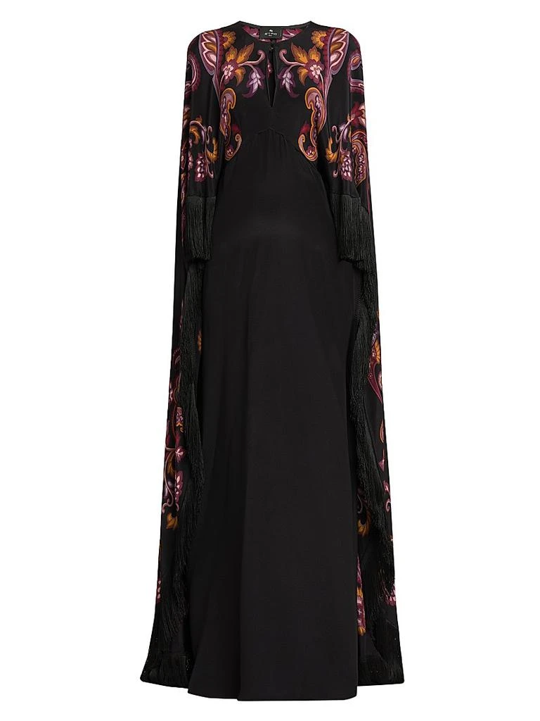 ETRO Paisley Silk Cape Gown 1