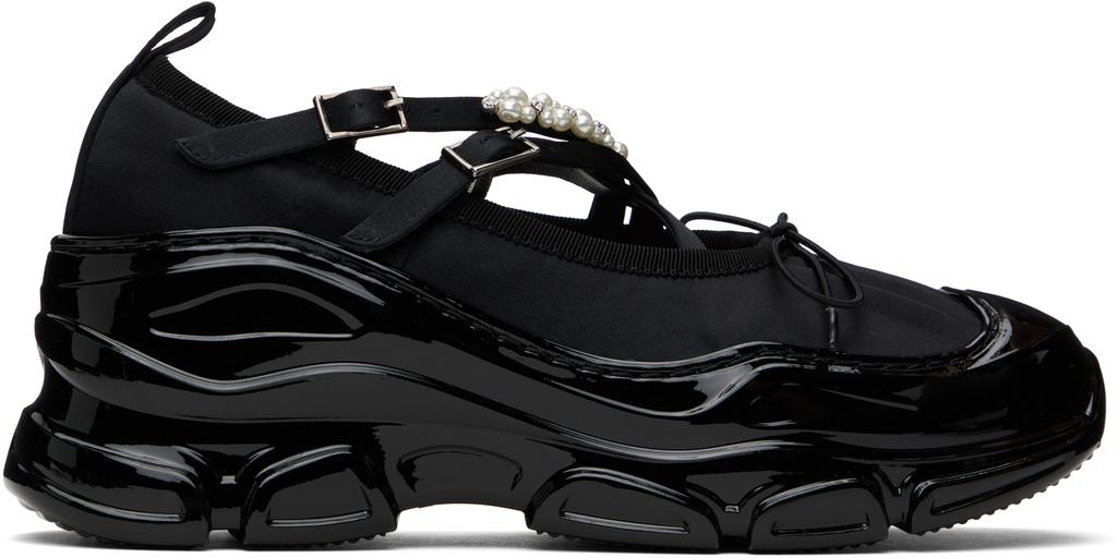 スニーカー SIMONE ROCHA TRACKER SATIN FLATS Simone Rocha Tracker Satin Flats in Black | Lyst