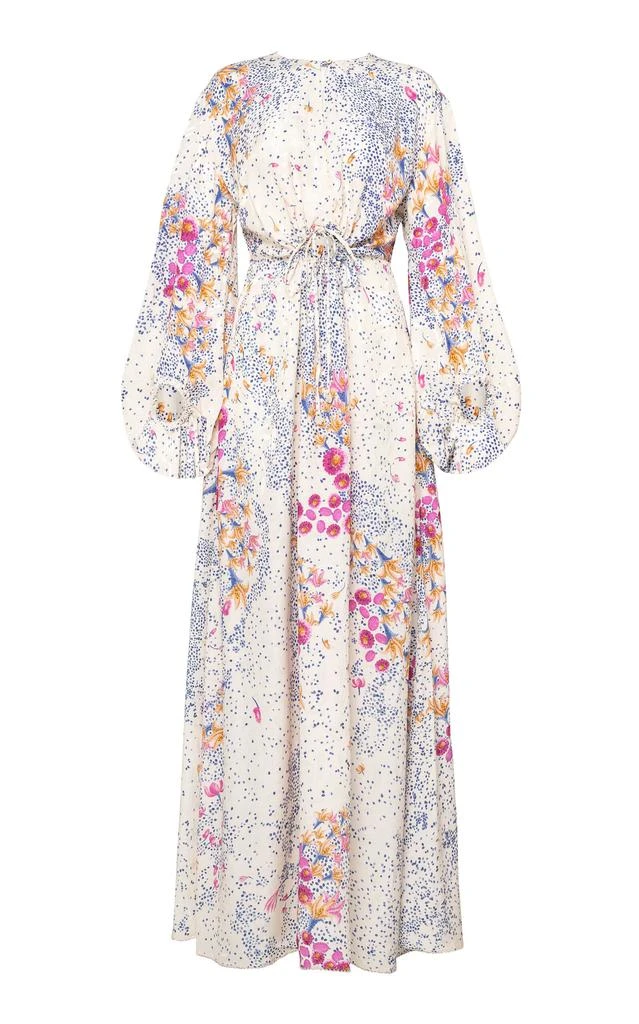 Agua by Agua Bendita Agua by Agua Bendita - Antonieta Capullo Tie-Detailed Jacquard Maxi Dress - Off-White - XS/S - Moda Operandi 1