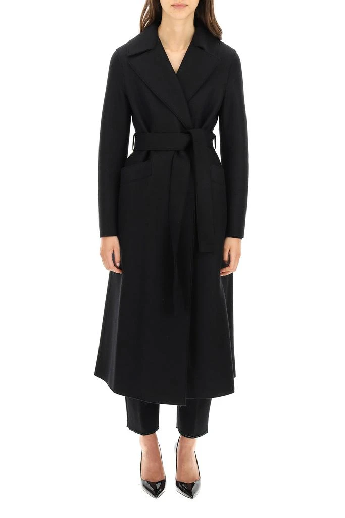 Harris Wharf London long coat in pressed wool 2