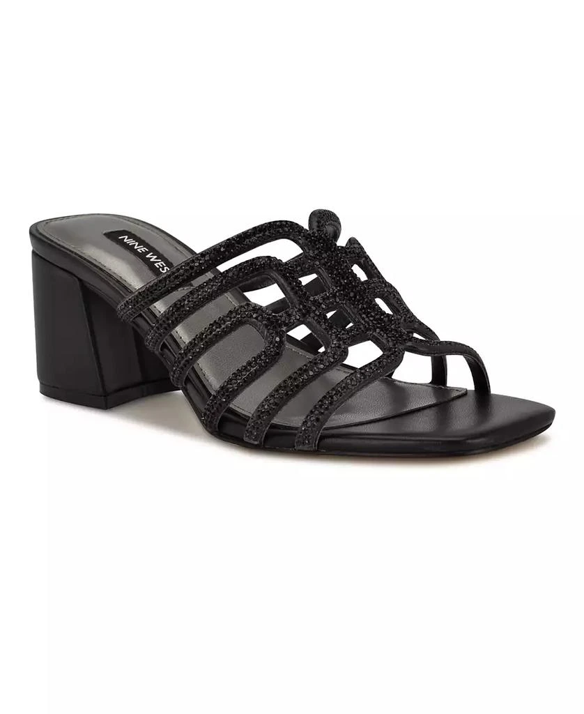Nine West Women's Grassa Embellished Block Heel Dress Sandals 1