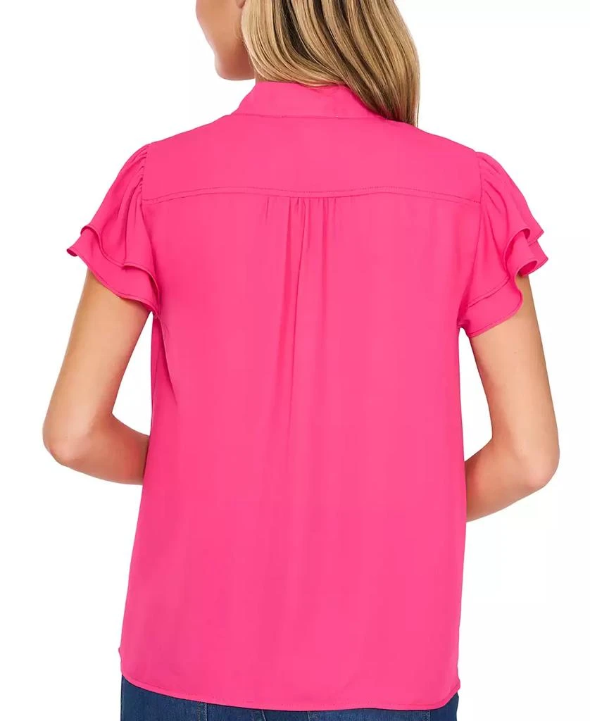 CeCe Women's Flutter-Sleeve Button-Front Blouse 3