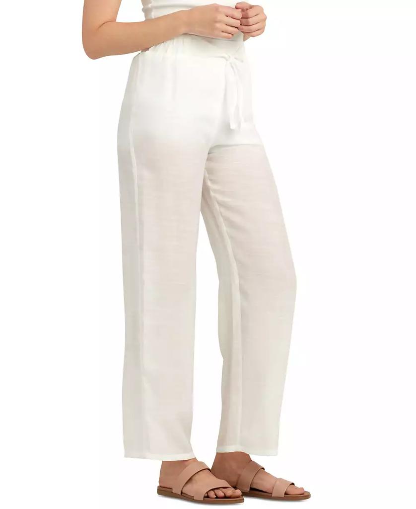 BCX Juniors' High-Rise Tie-Front Gauze Pants