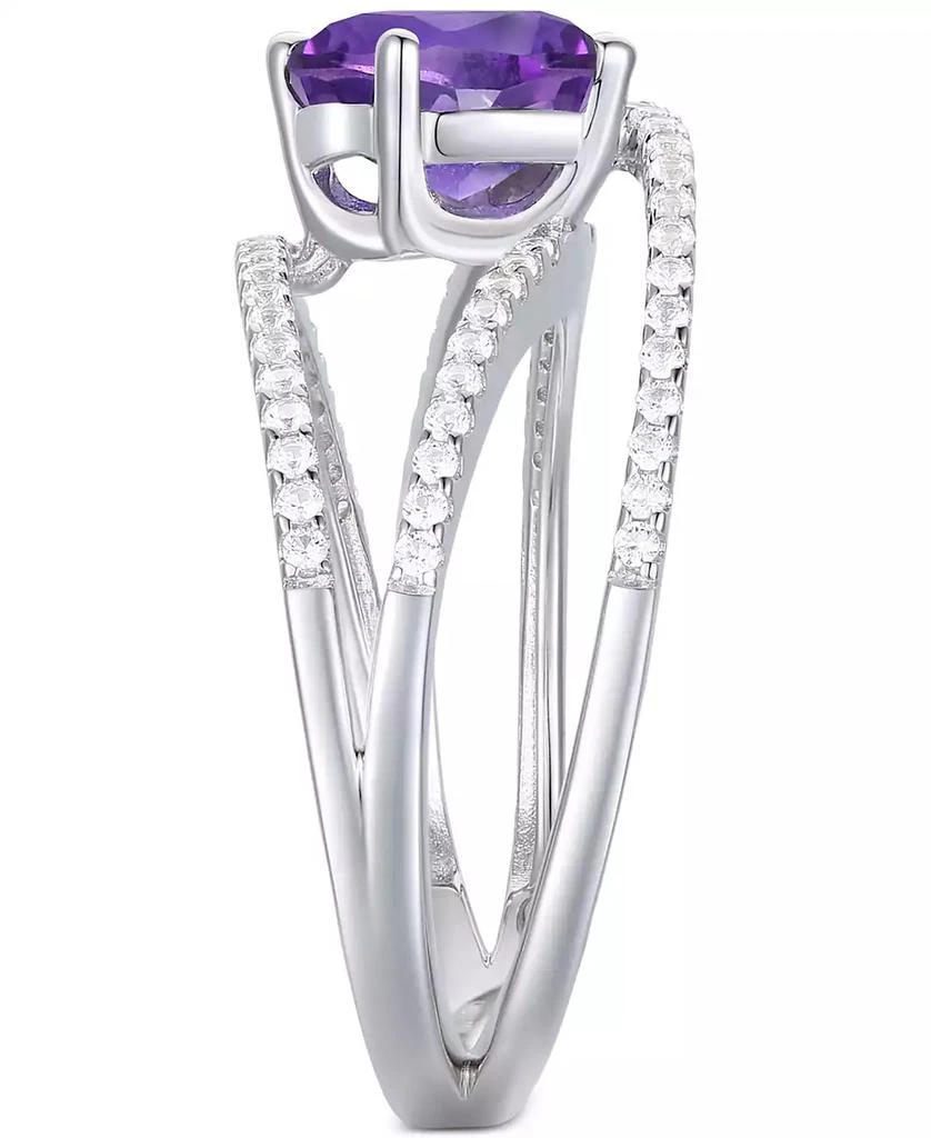 Macy's Amethyst (1-3/4 ct. t.w.) & Lab-Grown White Sapphire (3/8 ct. t.w.) Openwork Statement Ring in Sterling Silver (Also in Blue Topaz) 4