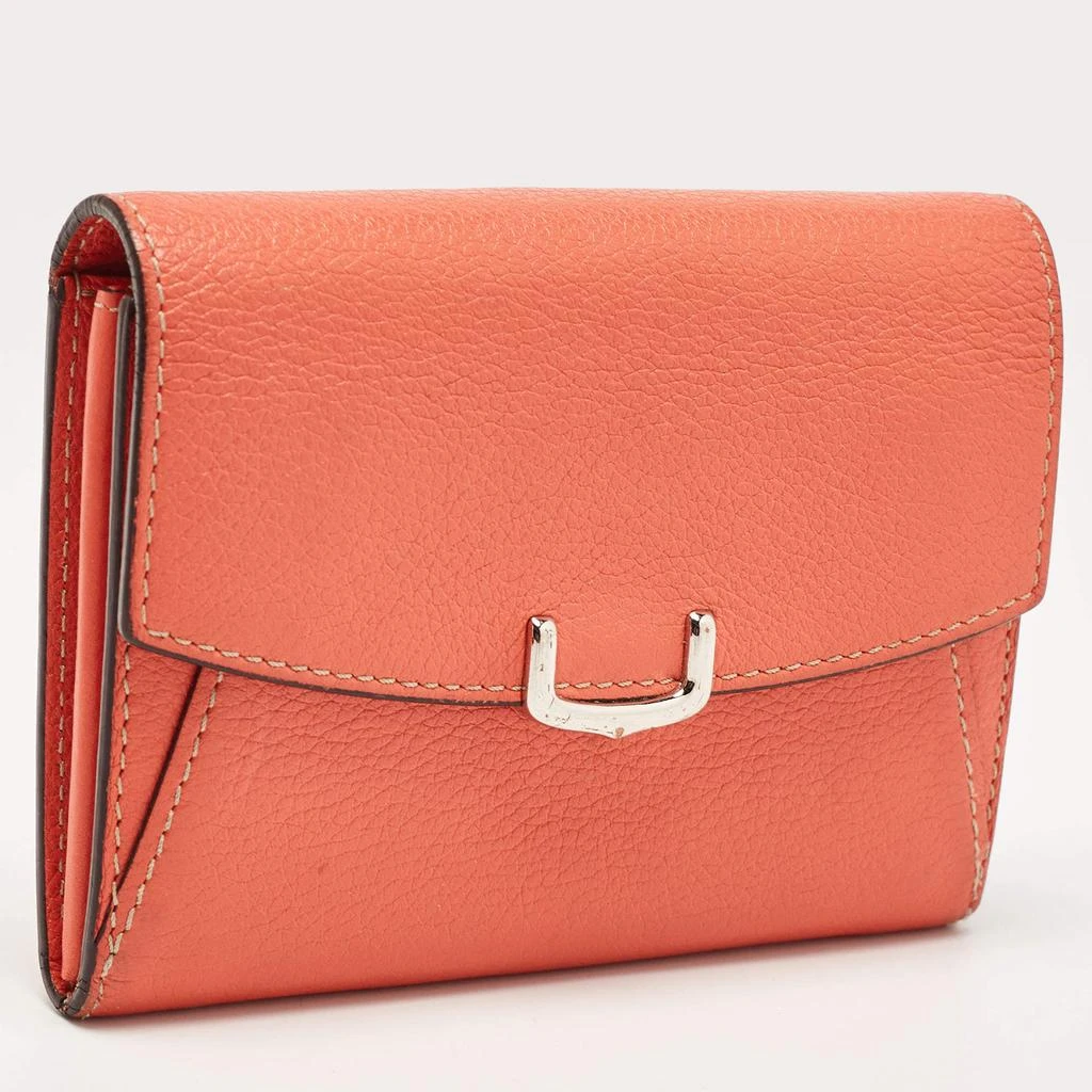 Cartier Cartier Coral Orange Leather C De Cartier Wallet 4