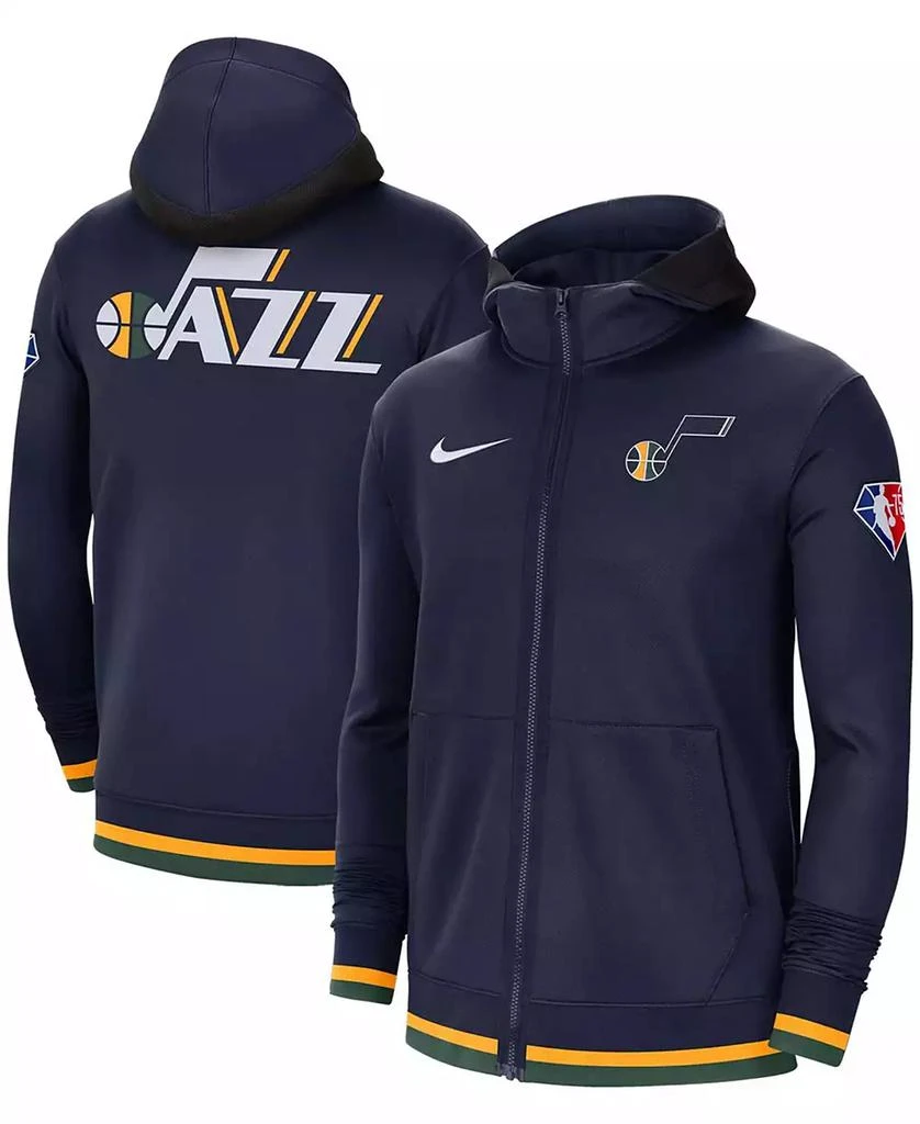 NIKE Men's Navy Utah Jazz 75th Anniversary Performance Showtime Hoodie Full-Zip Jacket 1