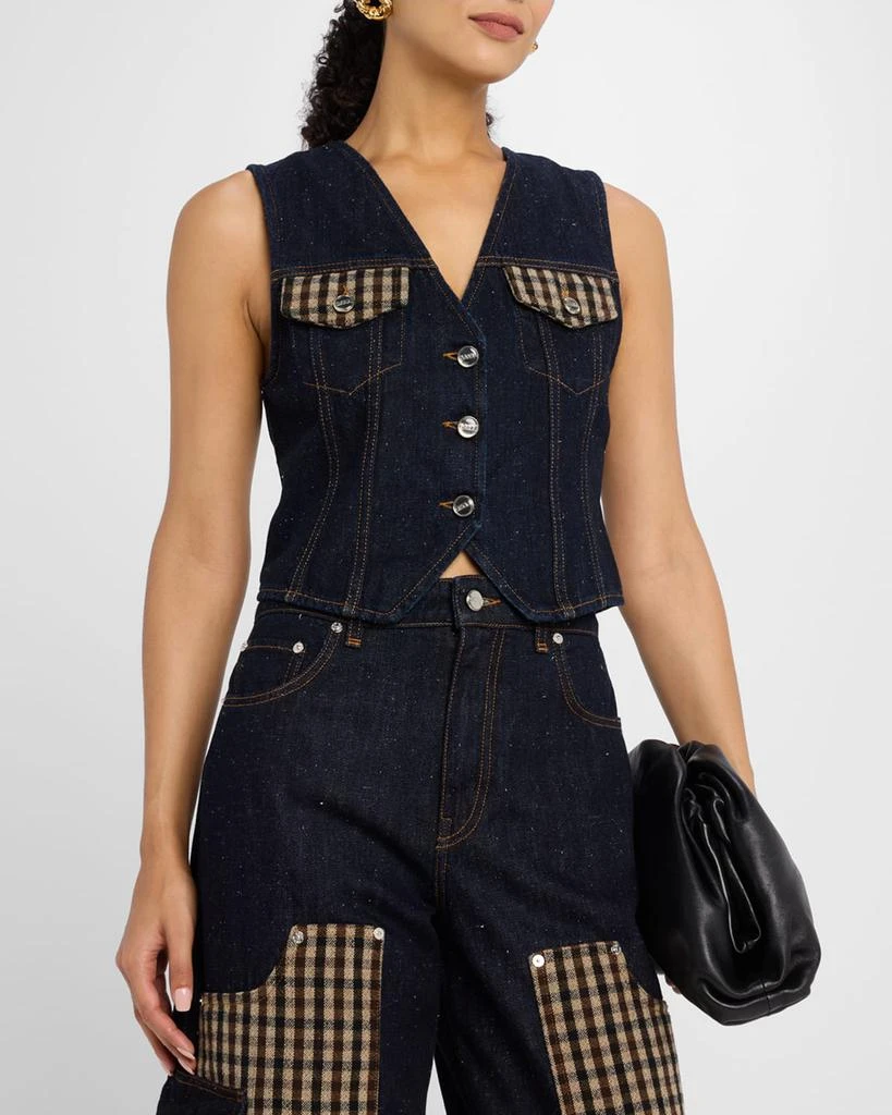 Ganni Denim Patchwork Utility Vest 4