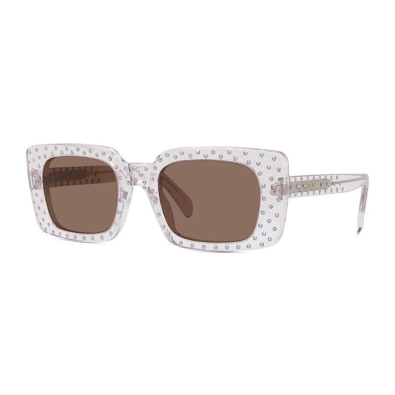 Celine Celine Sunglasses Square Full Rim, Shiny Crystal Frame and Brown Lens CL4213IS27E 1