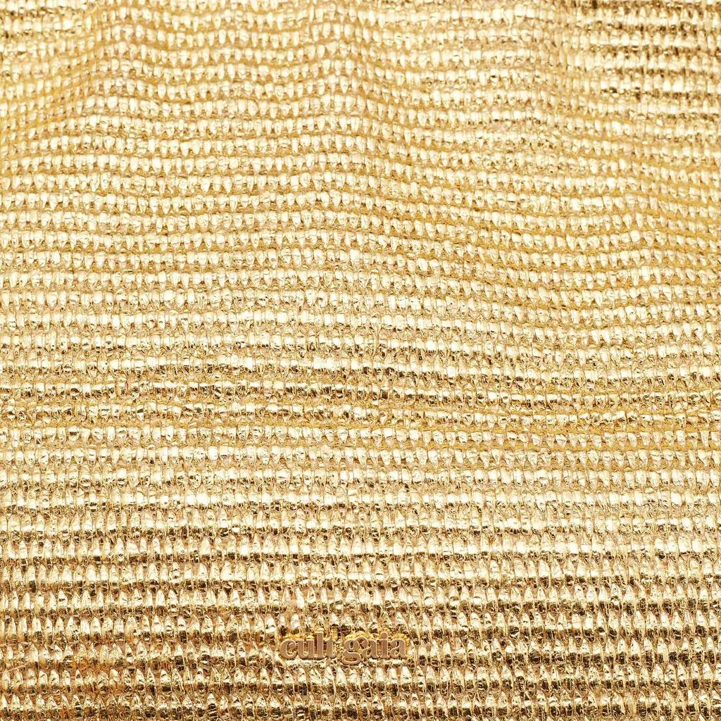 Cult Gaia Cult Gaia Gold Woven Foil Fabric Shanti Clutch 5