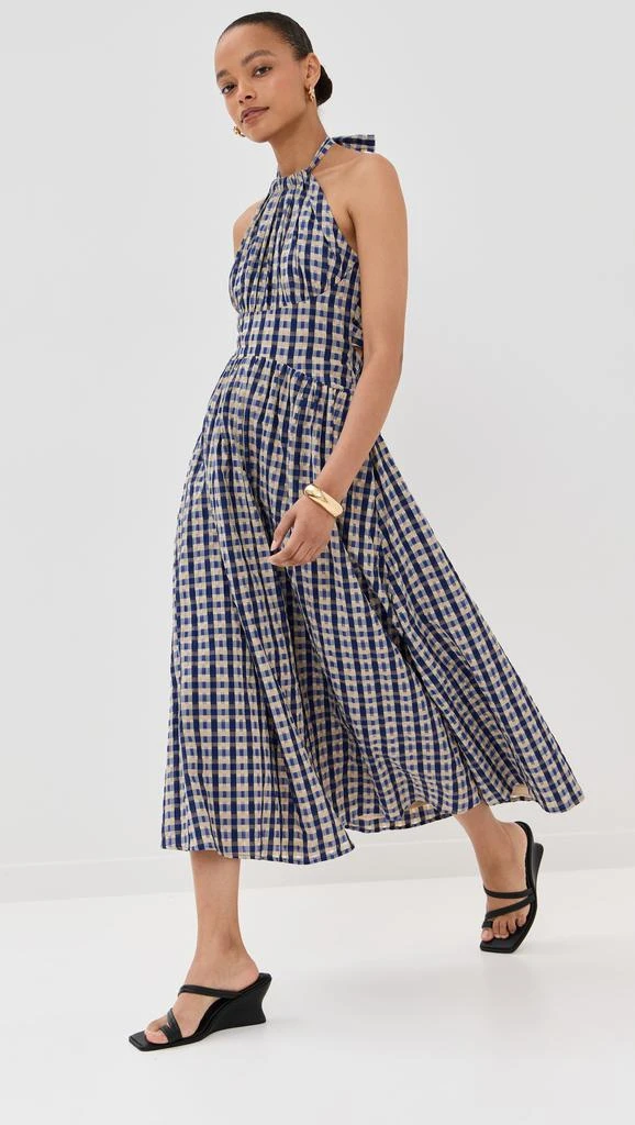 rosie assoulin golden afternoon striped linen midi dress us 4 6 main image 0