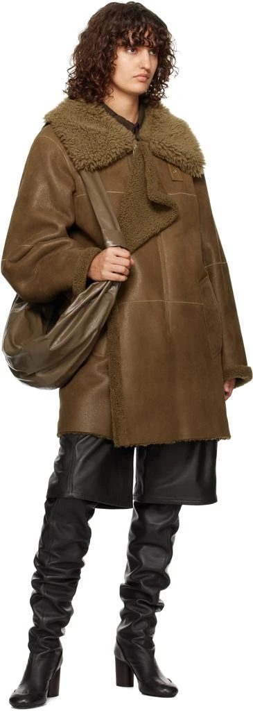 Lemaire Khaki Large Soft Croissant Bag 4