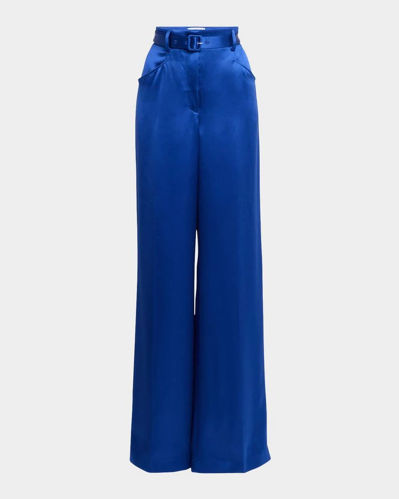Gabriela Hearst Norman Belted Silk Wide-Leg Pants 1