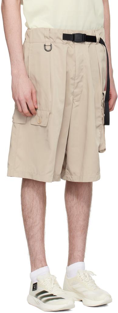 Y-3 Beige Belted Shorts