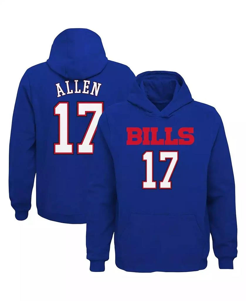 Outerstuff Big Boys Josh Allen Royal Buffalo Bills Mainliner Player Name and Number Pullover Hoodie 1