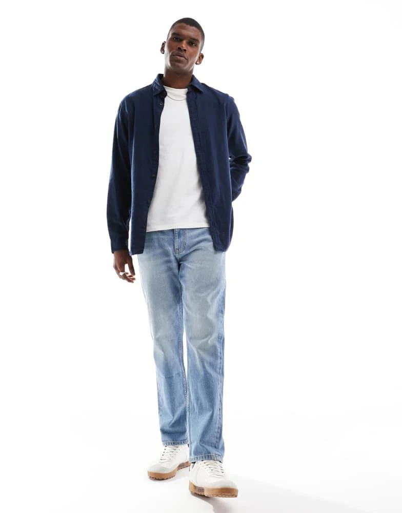 Jack & Jones Jack & Jones flannel shirt in navy 3