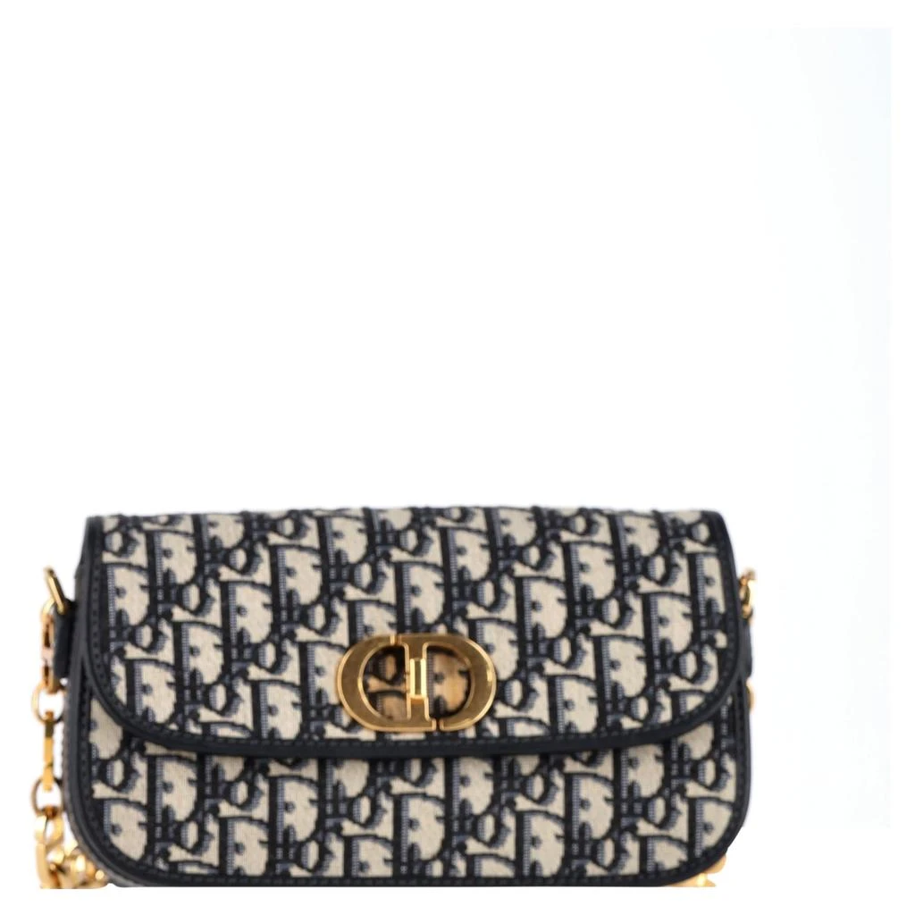 Dior 30 Montaigne Avenue Bag in Cream and Navy Blue Canvas 1