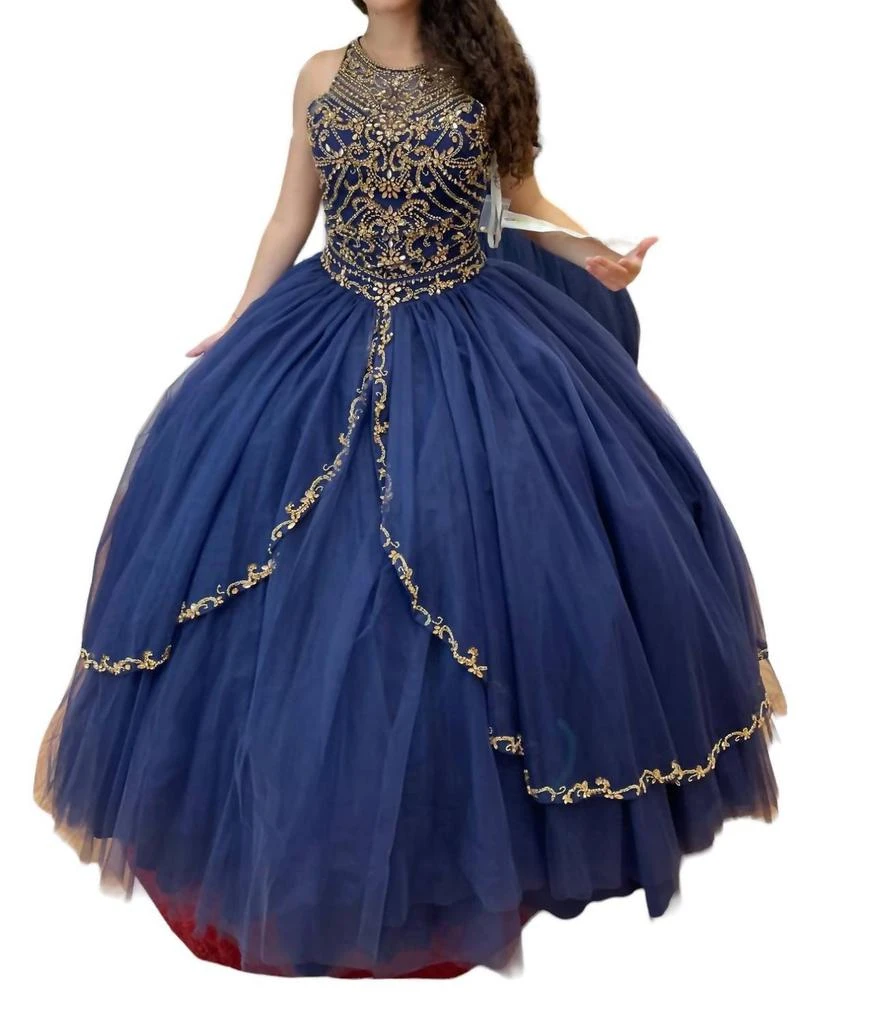 Shop Sleeveless Quinceaera Dress In Navy/gold on Sale at BeyondStyle  Get  53% Off Sleeveless Quinceaera Dress In Navy/gold with Limited-Time Flash  Deals, Exclusive Discounts, and Special Offers. Enjoy Unbeatable Savings on