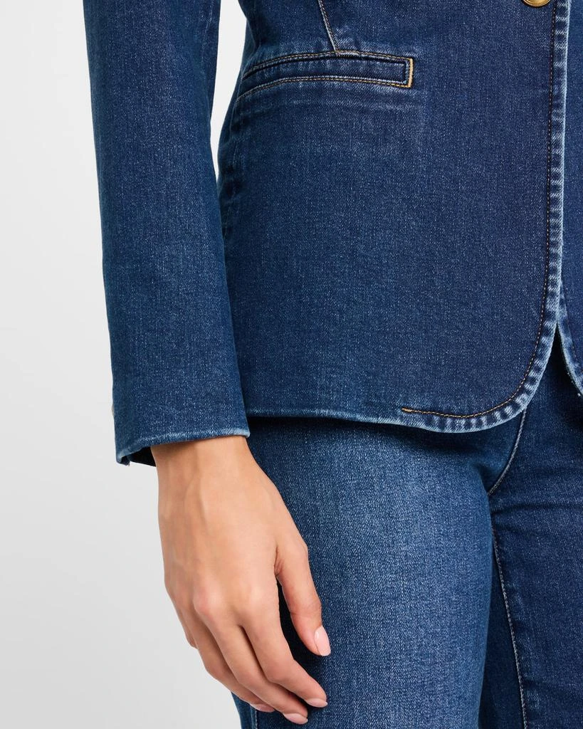Alice + Olivia Macey Denim Notch-Collar Fitted Blazer 5
