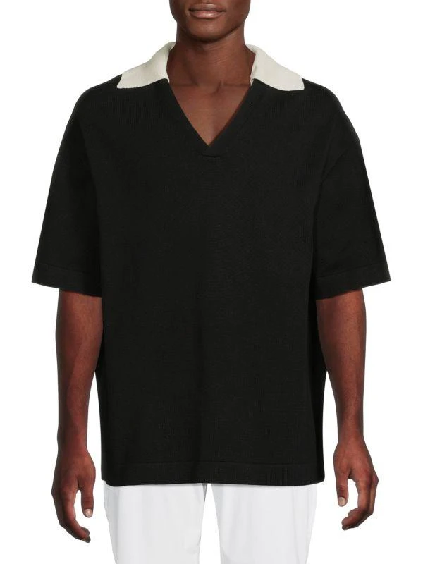 Jil Sander V-Neck Polo Shirt With Detachable Collar 1