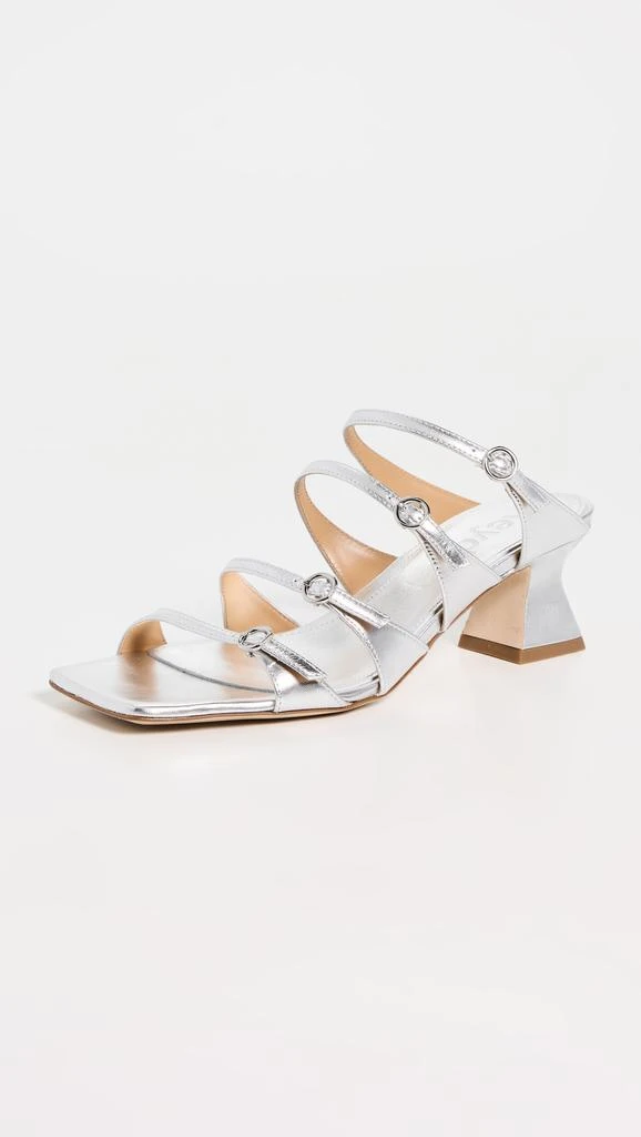 AEYDE Eanna Laminated Nappa Leather Silver Sandals 1