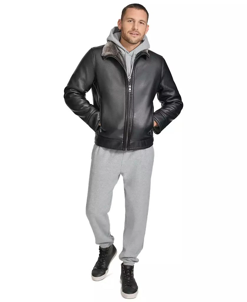 Calvin Klein Men's Pebble Faux Leather & Faux Fur Lined Jacket 6
