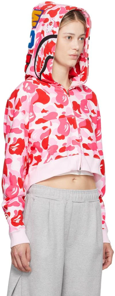 Bape Pink ABC Camo Crystal Stone Shark Hoodie 4