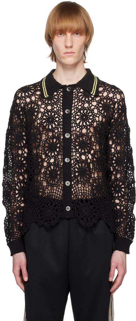 JieDa Black Flower Cardigan